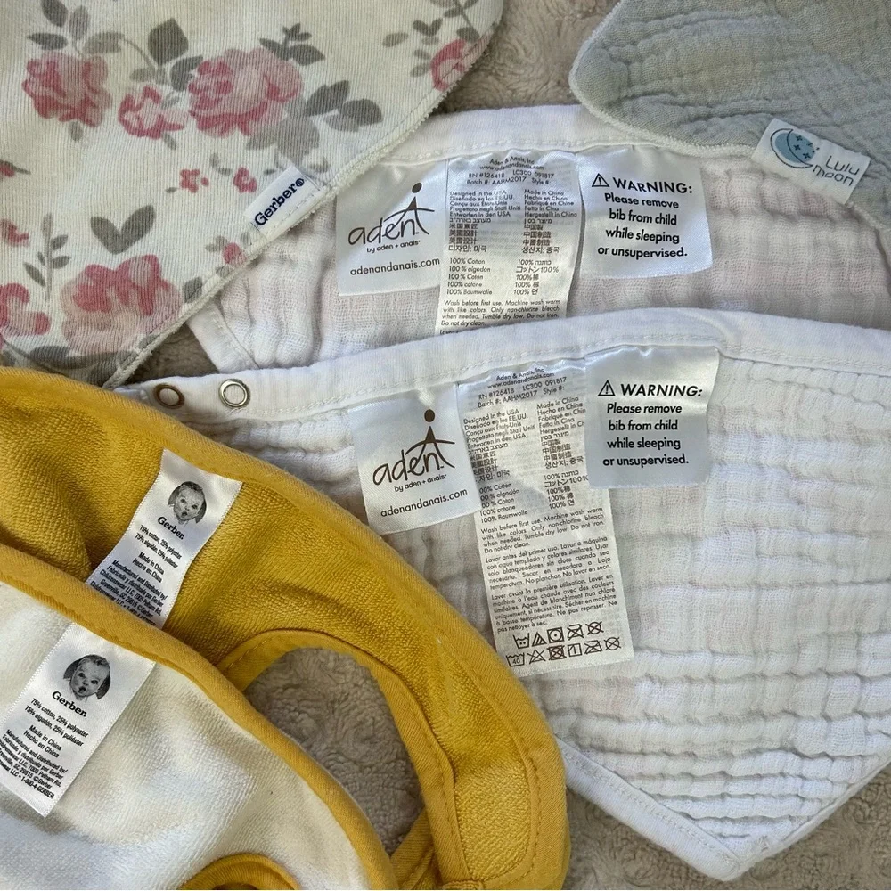 Baby Girl Bib Bundle Aden + Anais Bandana Style Gerber Little Dreamer